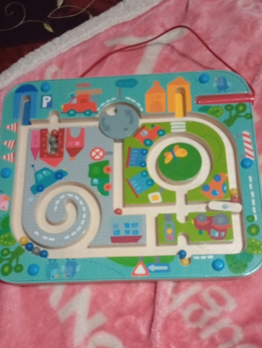 Wooden Maze Bead Playground - Blue